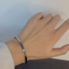 Wholesale Smooth stainless steel bracelet with plain ring