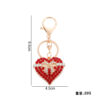 Wholesale Heart shaped bow set with rhinestones Metal Keychain