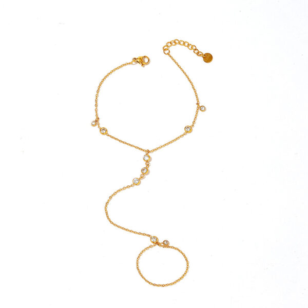 Wholesale Stainless Steel Mittens Bracelet Niche Ring with Diamonds Golden Bracelet