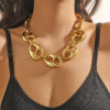 Wholesale Punk Geometric Thick Chain Hip-Hop Necklace Clavicle Chain