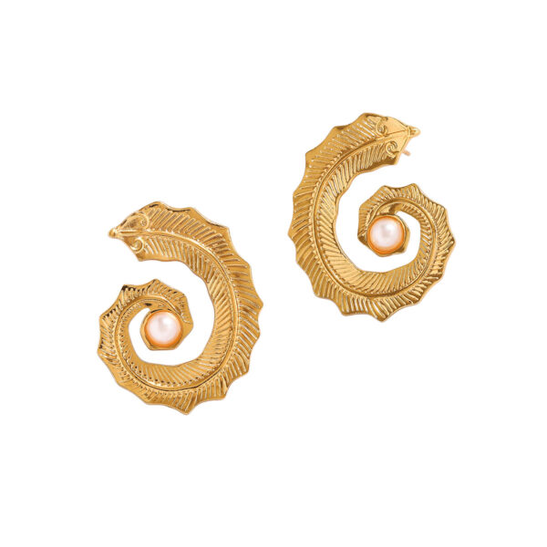 O1CN01njtiBW1P9XFiXuney_2218506891798-0-cib Wholesale Cross-border titanium steel pearl stud earrings, light luxury, unique shell design, simple and versatile small women's earrings, wholesale available.