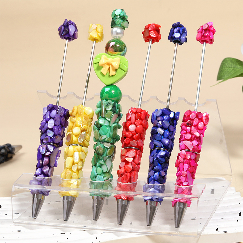 Wholesale Special-Shaped Shell Stone Bead Pen DIY Creative Cute Pen