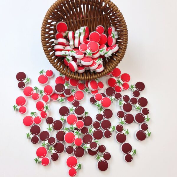 O1CN01nkcNa52FO3enBOYk2_2216349148869-0-cib Wholesale 10PCS Silicone Cartoon Cherry Pattern Beads