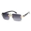 Wholesale Cross studded diamonds frameless Women Sunglasses
