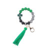 Wholesale Colored bead cross silicone bead tassel keychain