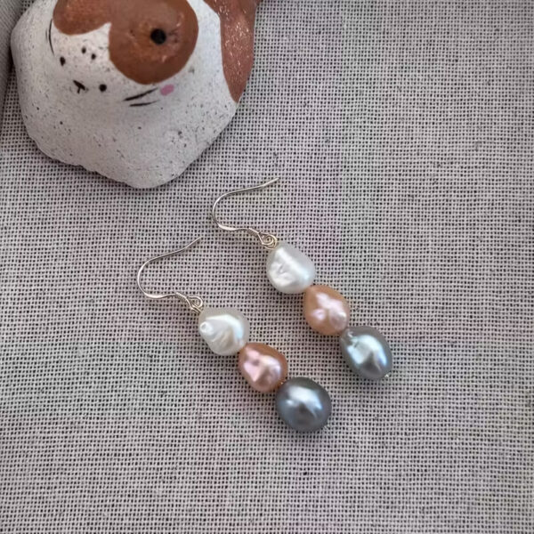 O1CN01nlBHWu1VvWQHqmRFp_2220569832715-0-cib Wholesale Freshwater Pearl Color-Block Pendant Earrings