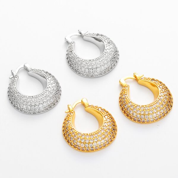 Wholesale Micro-paved zircon earrings, full diamond design, elegant and vintage.