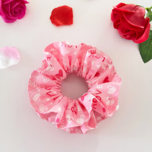 Pink love letters-small waist large intestine hair tie