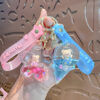Wholesale Floating Bottle with Oil Sitting Bear Milk Tea Cup Acrylic Transparent Keychain