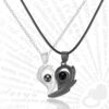 Wholesale Couple Magnetic Love Splicing Sun Moon Projection Necklace