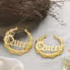Wholesale earrings Queen crown hollow bamboo earrings earrings