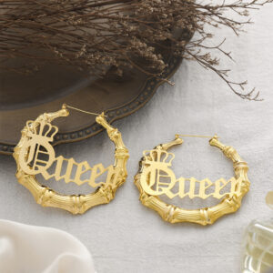 Wholesale earrings Queen crown hollow bamboo earrings earrings