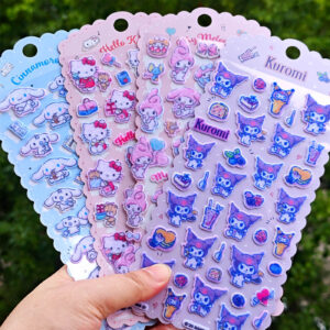 Wholesale Sanrio Kuromi Melody Stereo Felt Cloth Stickers for Kidsren and Girls Hellokitty Decorative Stickers