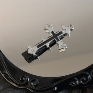 2# Black metal cross hairpin
