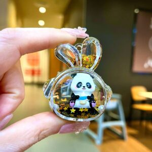 【Earphone Rabbit】Black Gold Baby Bottle Panda / Quantity without keychain: 1 piece