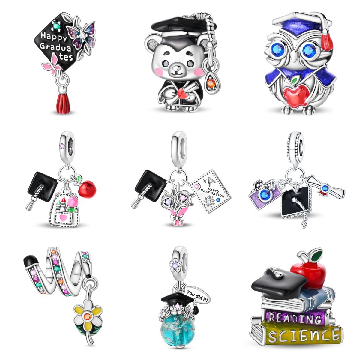 Wholesale Graduation Season Owl Doctor Hat Charms