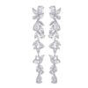 Wholesale Copper inlaid zircon intricate leaf earrings