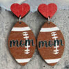 Wholesale Mother's Day Gift Baseball Football Love Wooden Earrings