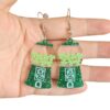 Wholesale St. Patrick's Day Green Clover Hat Boots Gold Coin Acrylic Earrings