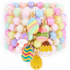 Wholesale Easter egg macaron colored acrylic Easter rabbit bracelet