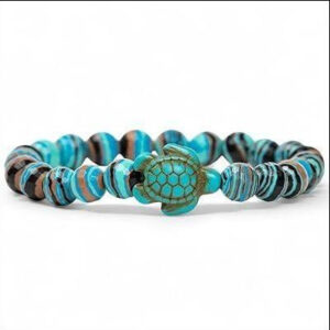 Aqua green turtle bracelet