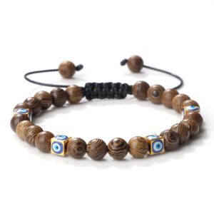 Wooden Beads / Gold Square