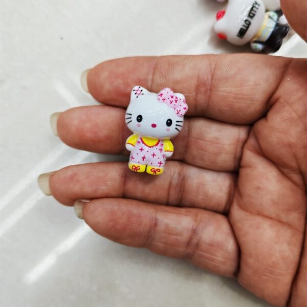 Wholesale 10pcs painted overalls bow cat Acrylic Beads OLY Exclusive