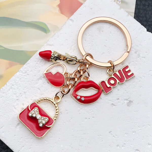 O1CN01o3Aww62KpbcbzXKyX_2217654629606-0-cib Wholesale Red LOVE Red Lips Love Bag Keychain