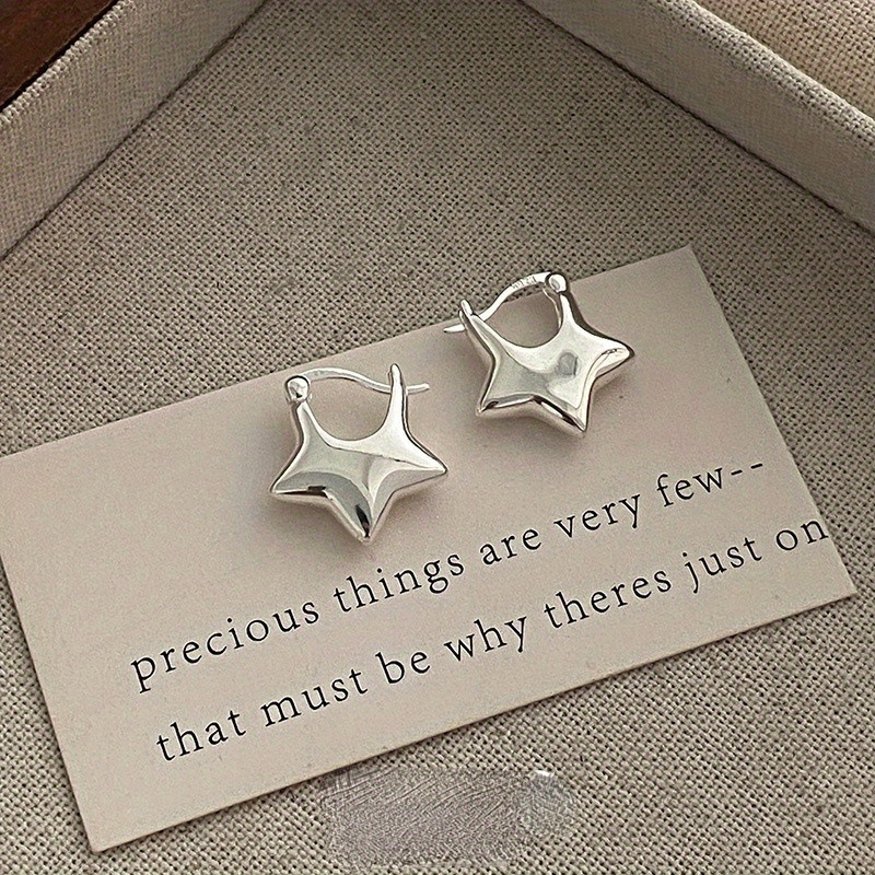 Wholesale creative personality simple smooth five-inted star earring