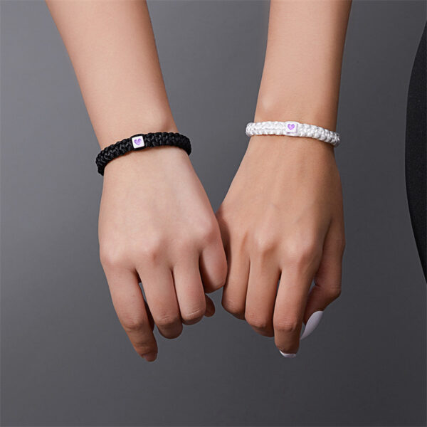 Wholesale Multi colored peach heart love woven couple bracelet