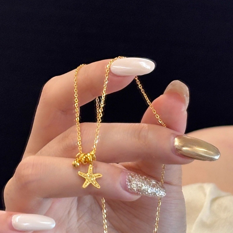 Wholesale Summer Bling Little Starfish Pendant Necklace Niche Aessories