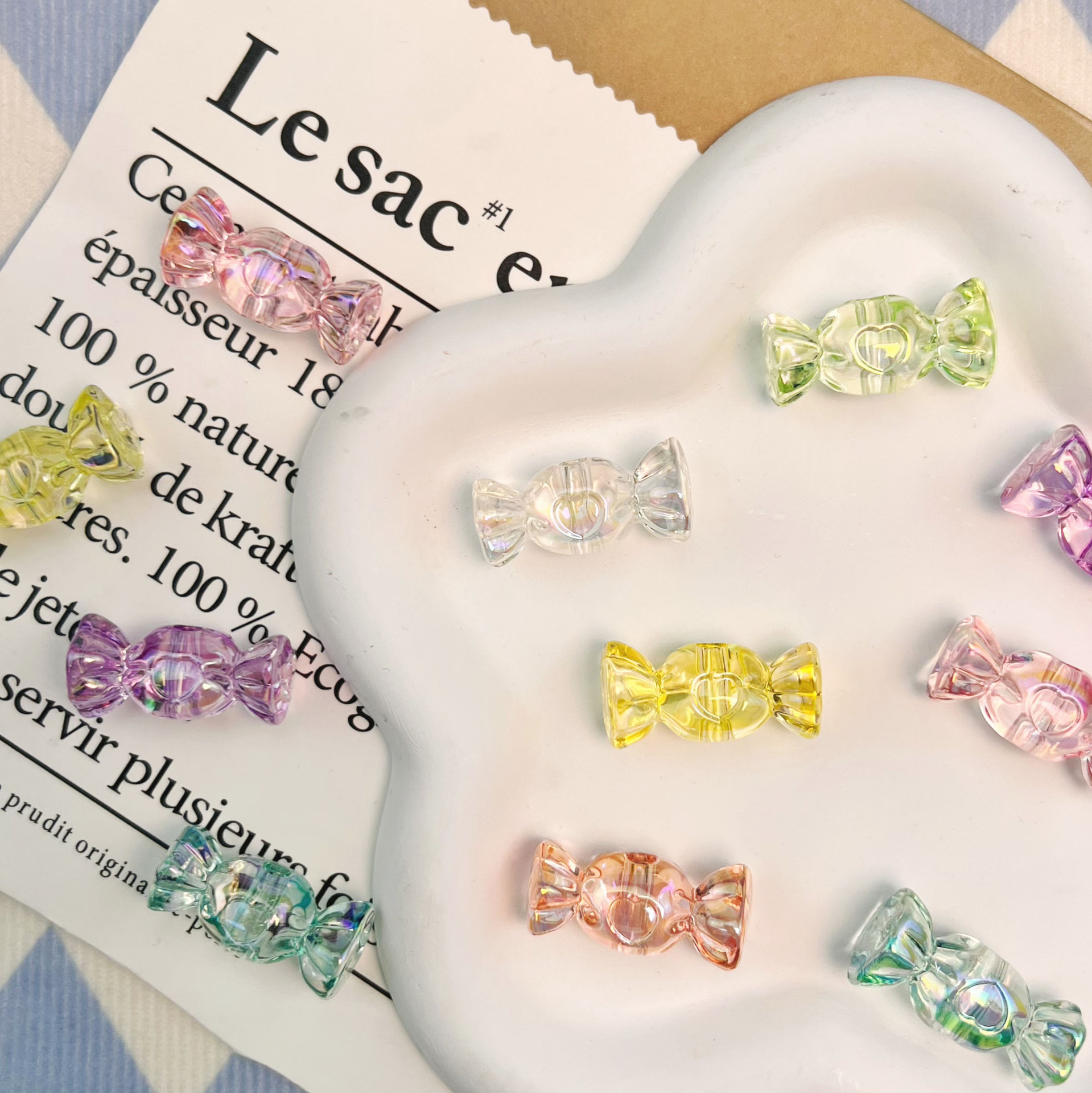 Wholesale Colored transparent heart-shaped candy