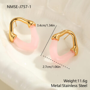 NMSE-J757-1 Pink Earrings / 18K