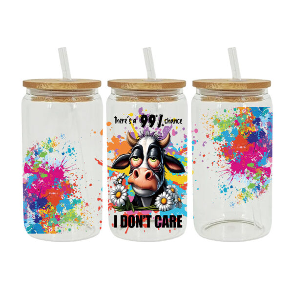 Wholesale UV Transfer Paste Glass Crystal Label Crystal Paste Cross-border Special Paste for 16oz Glass Cup 23cmX11cm