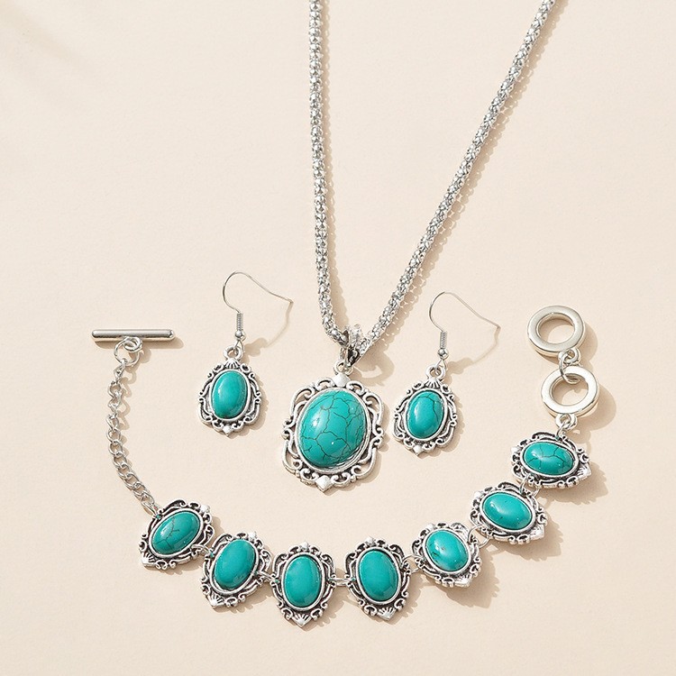 Wholesale Turquoise Bohemian Vintage Turquoise Jewelry Set
