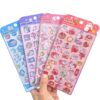 Wholesale In Stock/Embossed Stickers 3D Genuine Solid Strawberry Rabbit Unicorn Stereo Crystal Stickers Children's Cartoon Stickers