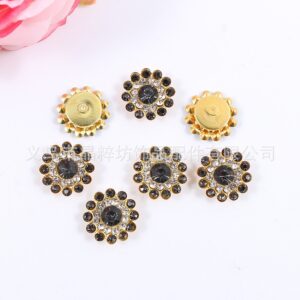 Transparent gray / 14mm three-layer sunflower (glass diamond)