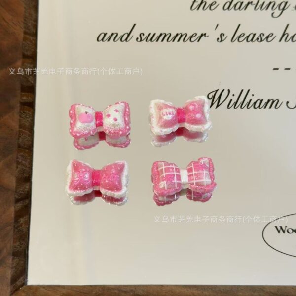 Wholesale 10pcs embossed pink cartoon cat butterfly Acrylic Beads
