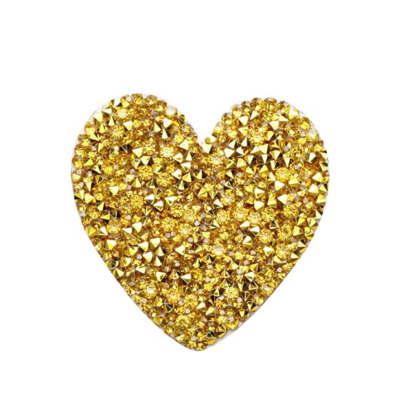 Wholesale 6 color hot melt adhesive heart-shaped rhinestone embroidery DIY Patches