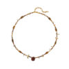 Wholesale Maillard Tiger Eye Stone Beaded Sweater Chain