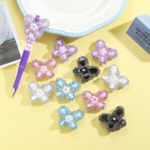 Wholesale 10pcs Rhinestone Butterfly Beads Straight Hole DIY Accessories