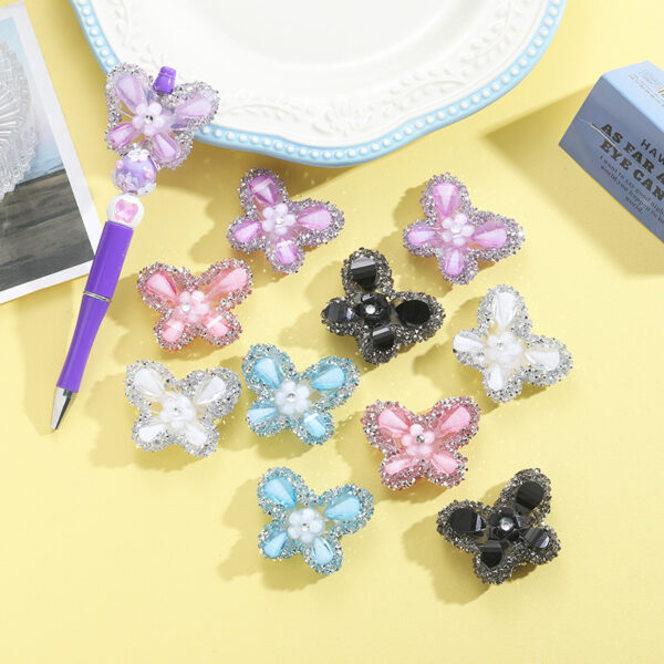 Wholesale 10pcs Rhinestone Butterfly Beads Straight Hole DIY Accessories