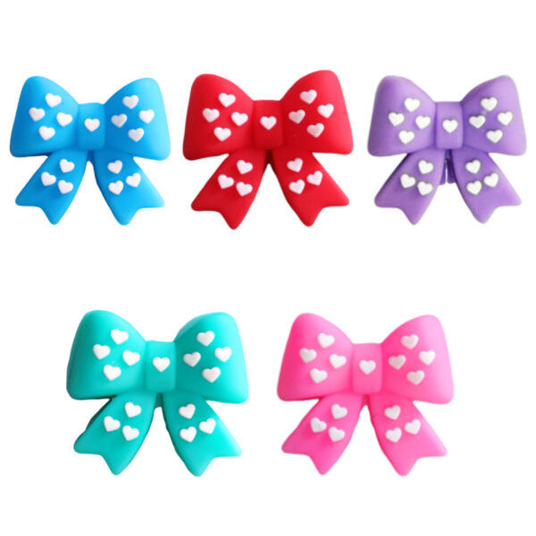 Wholesale Cross-border explosions 3D bow silicone beads TK live Amazon diy string pen beads accessories
