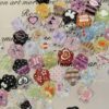 Wholesale 10pcs transparent embossed flower lucky bag acrylic beads