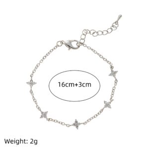 Five little flowers bracelet-silver