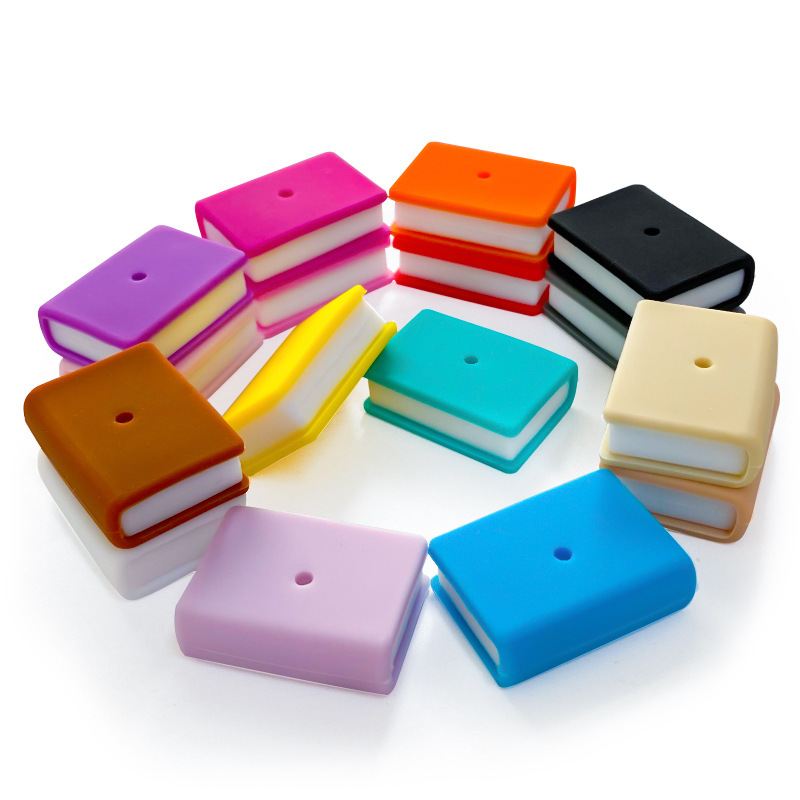 Wholesale colorful stacked book rectangular books Focal Beads