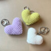 Wholesale Handmade crochet colored yarn heart-shaped keychain