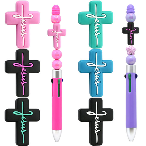 Wholesale Random 100pcs Soft Rubber Beads Cartoon Cross Loose Beads