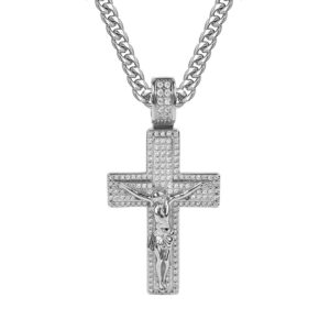 Silver diamond cross
