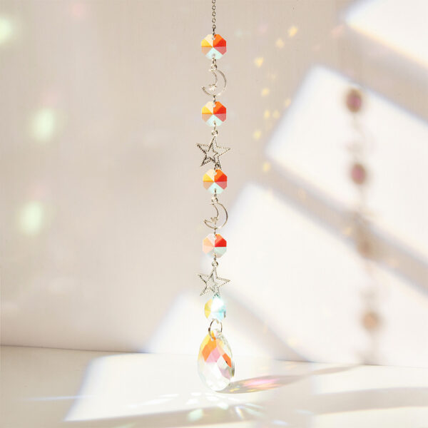 Wholesale silver series crystal wind chimes stars moon sun catcher